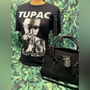 CLEARANCE: Michael Kors Medium Satchel W/ Tupac Small TShirt: TrustNobody Bundle